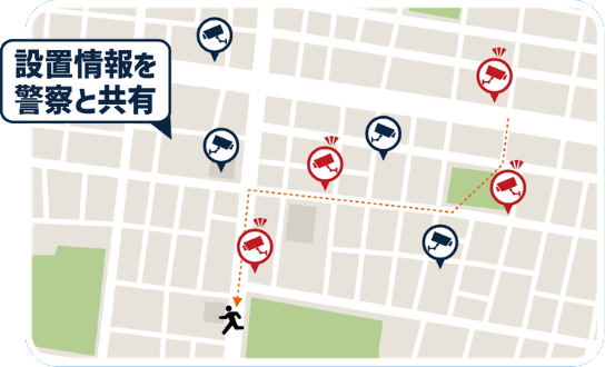 安心カメラの位置が共有されるので早期解決に期待できる